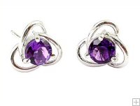 0.70ct Natural Amethyst Sterling Silver Charm Stud Earrings 0.70ct Natural Amethyst Sterling Silver Charm Stud Earrings
